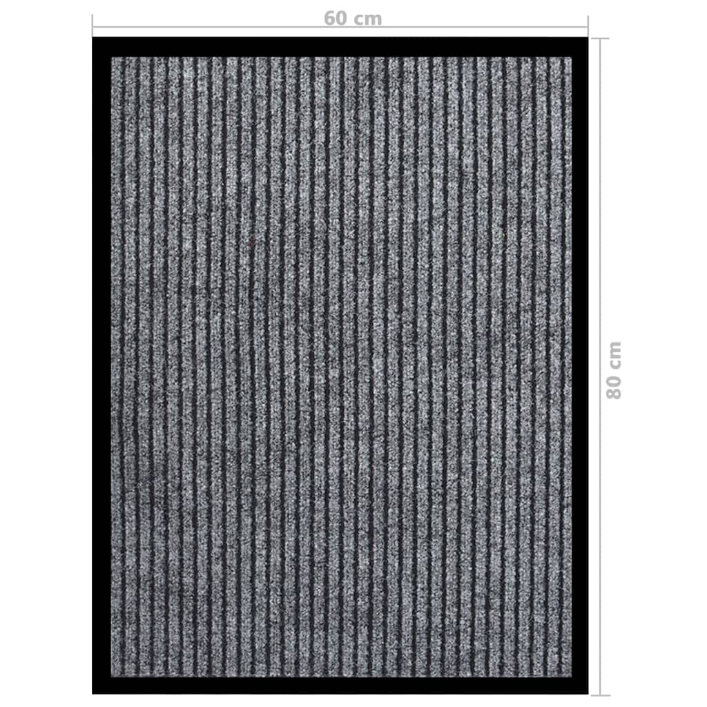dørmåtte 60x80 cm stribet grå