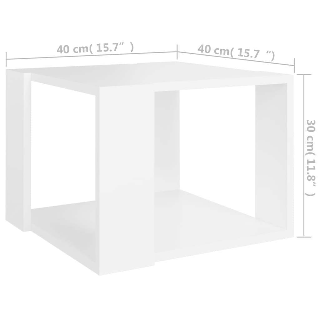 sofabord 40x40x30 cm konstrueret træ hvid