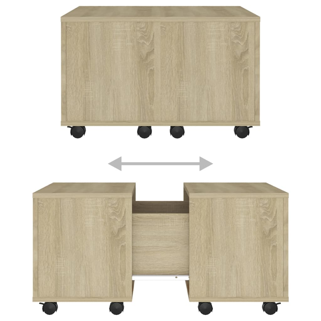 sofabord 60x60x38 cm konstrueret træ sonoma-eg
