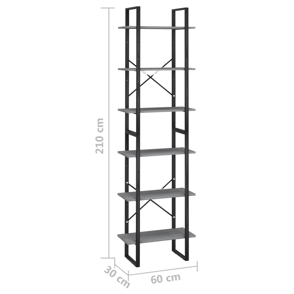 opbevaringsreol 60x30x210 cm massivt fyrretræ grå