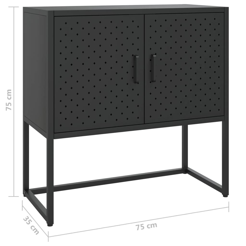 skænk 75x35x75 cm stål sort