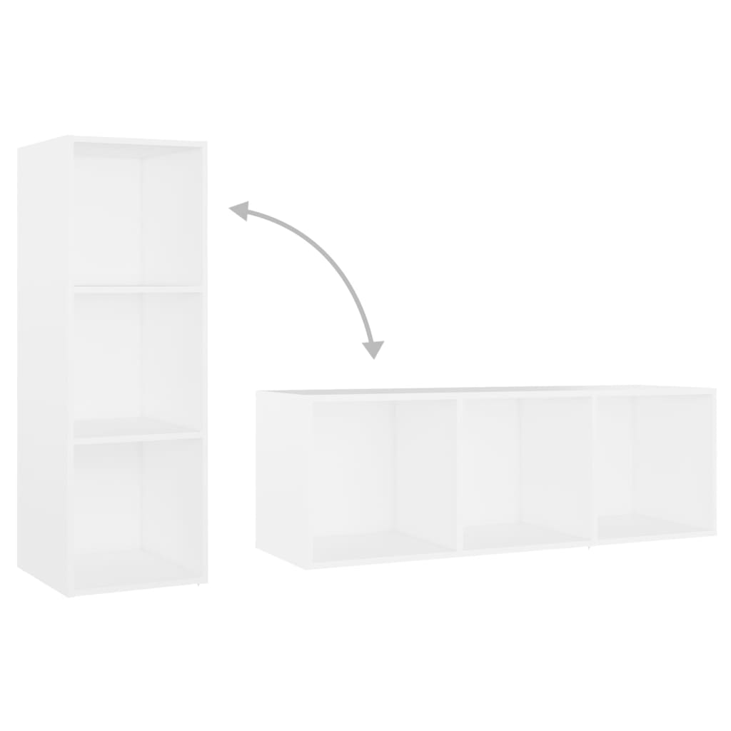 tv-skabe 3 stk. 107x35x37 cm konstrueret træ hvid
