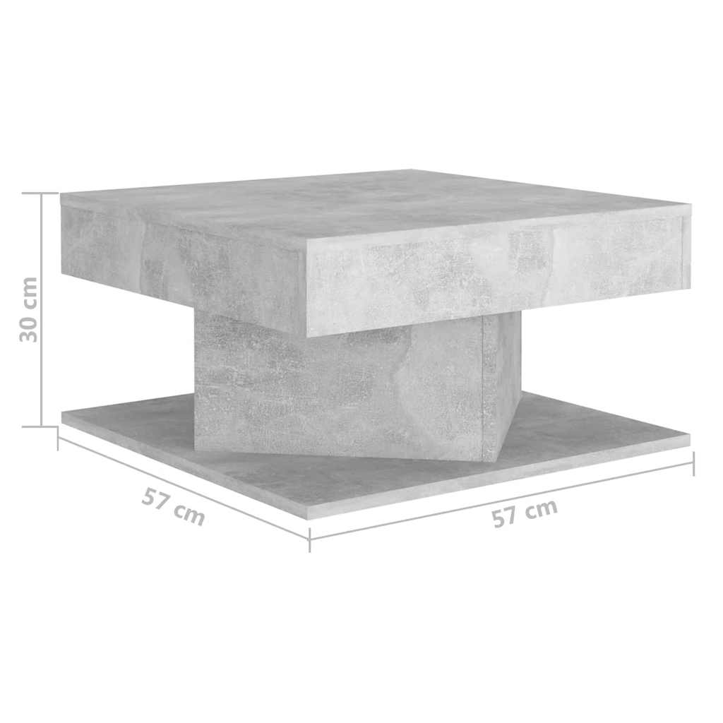 sofabord 57x57x30 cm konstrueret træ betongrå