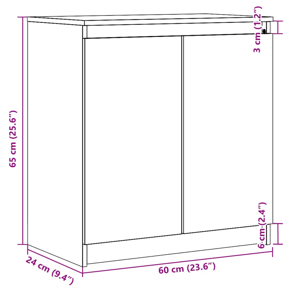 skab 60x36x65 cm massivt fyrretræ grå