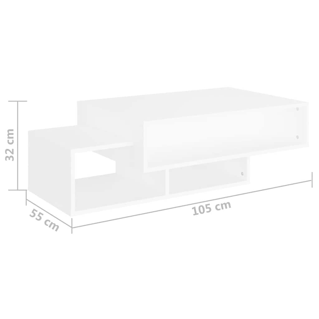 sofabord 105x55x32 cm konstrueret træ hvid