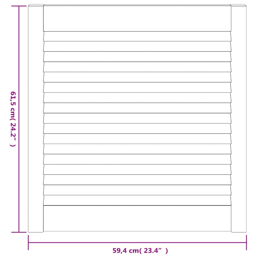 skabslåge 61,5x59,4 cm lameldesign massivt fyrretræ