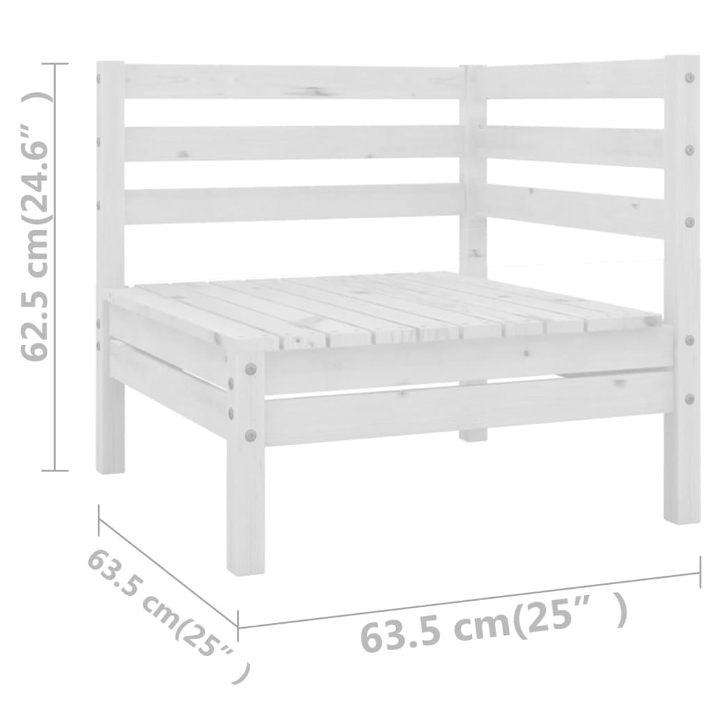 loungesæt til haven 8 dele massivt fyrretræ hvid