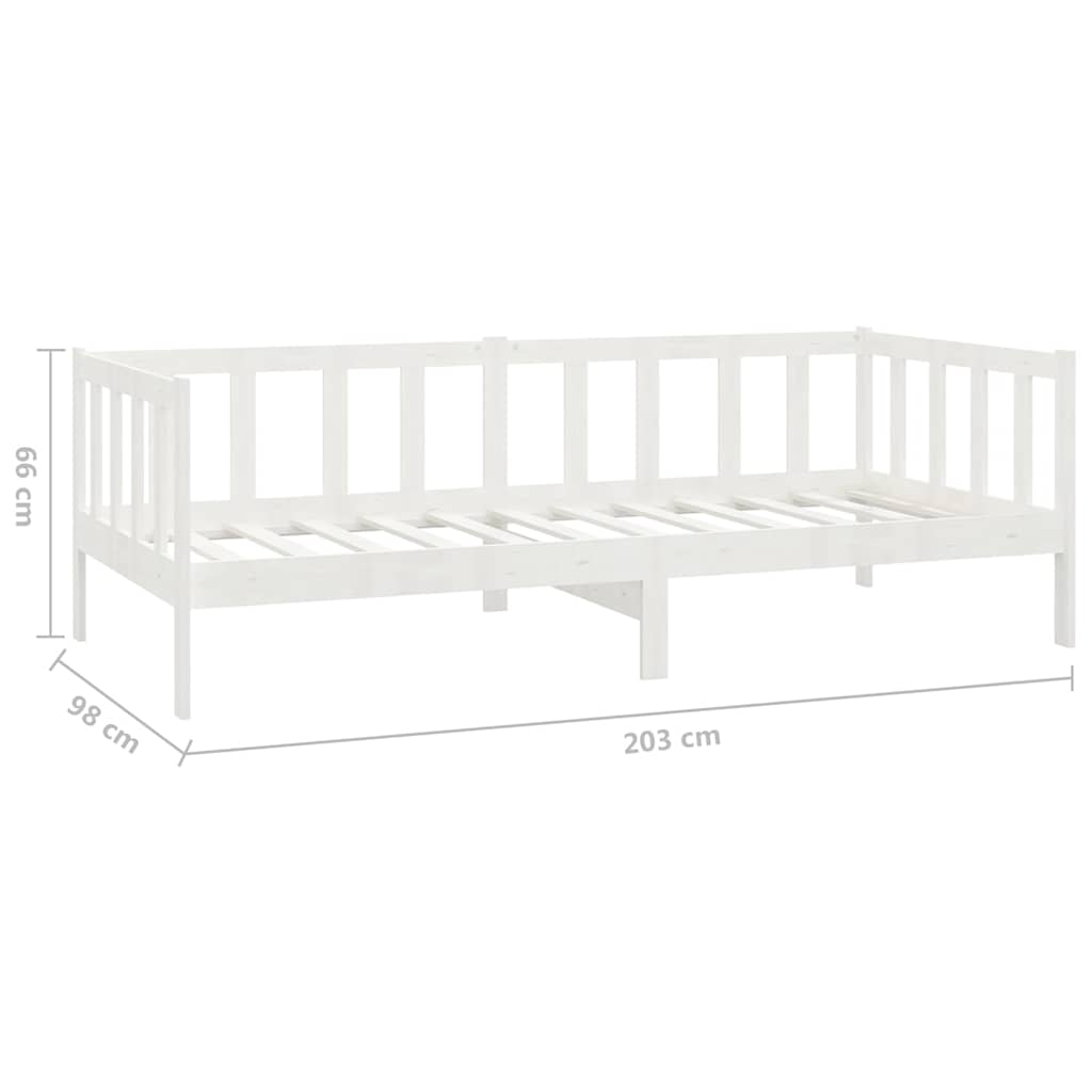 daybed med madras 90x200 cm massivt fyrretræ hvid