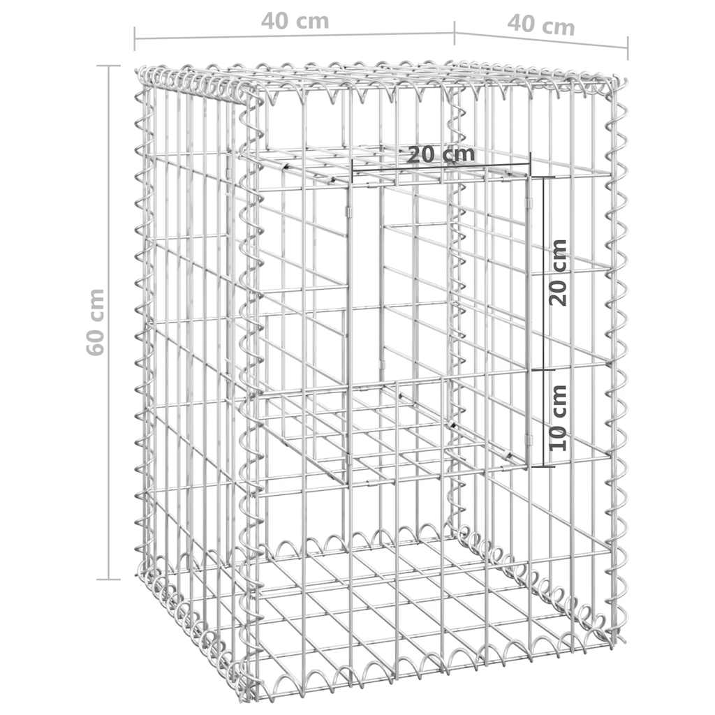 gabionkurve 2 stk. 40x40x60 cm jern