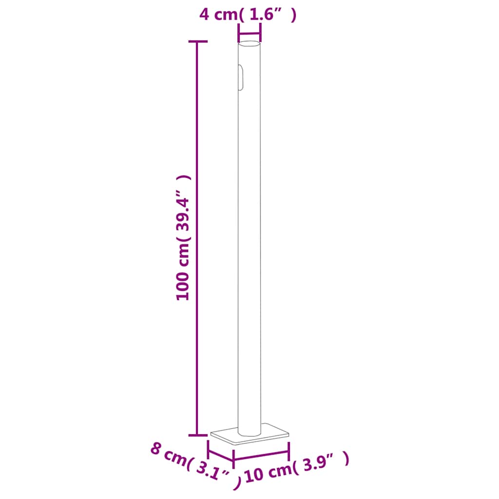 sammenrullelig sidemarkise 160x1000 cm sort