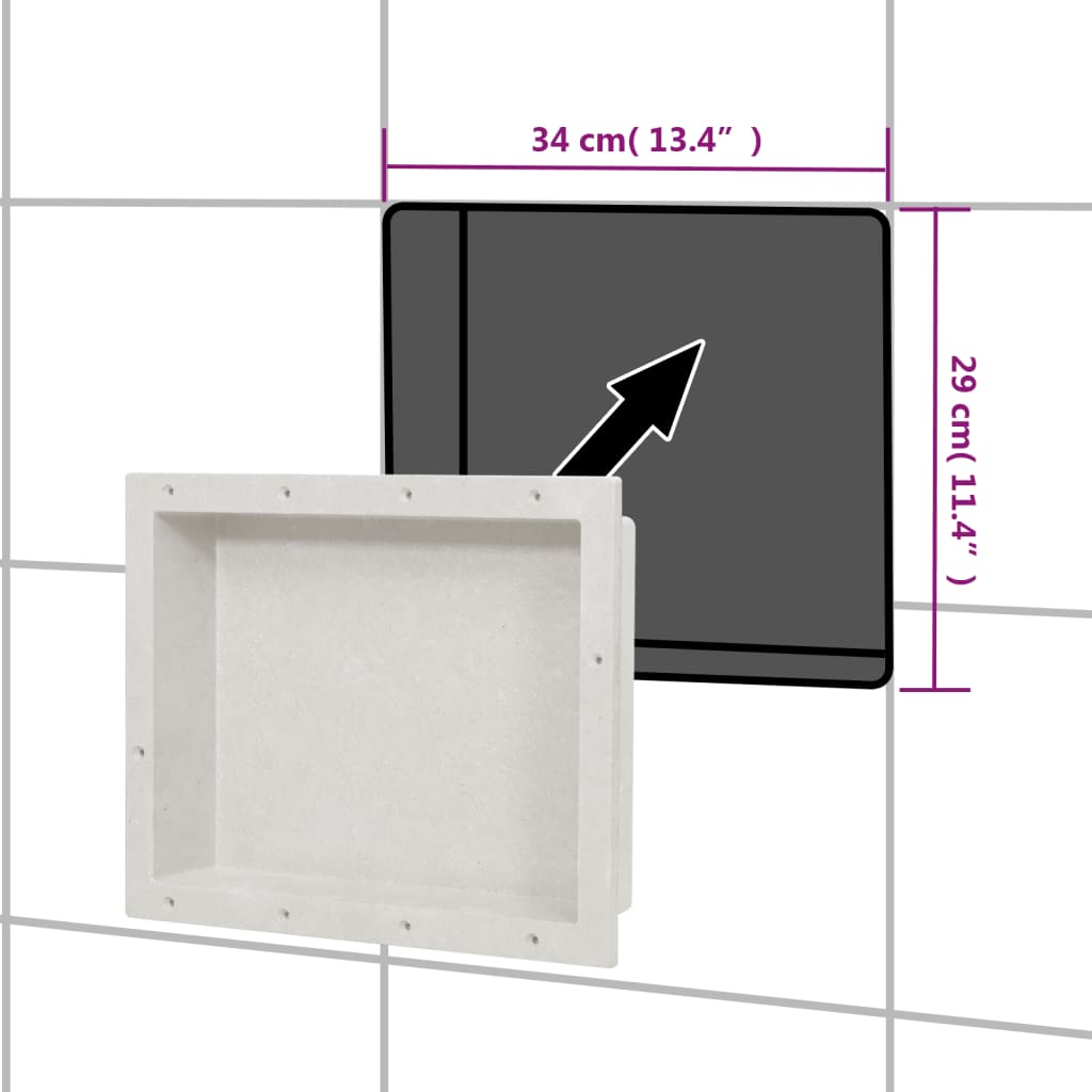 bruseniche 41x51x10 cm mat hvid