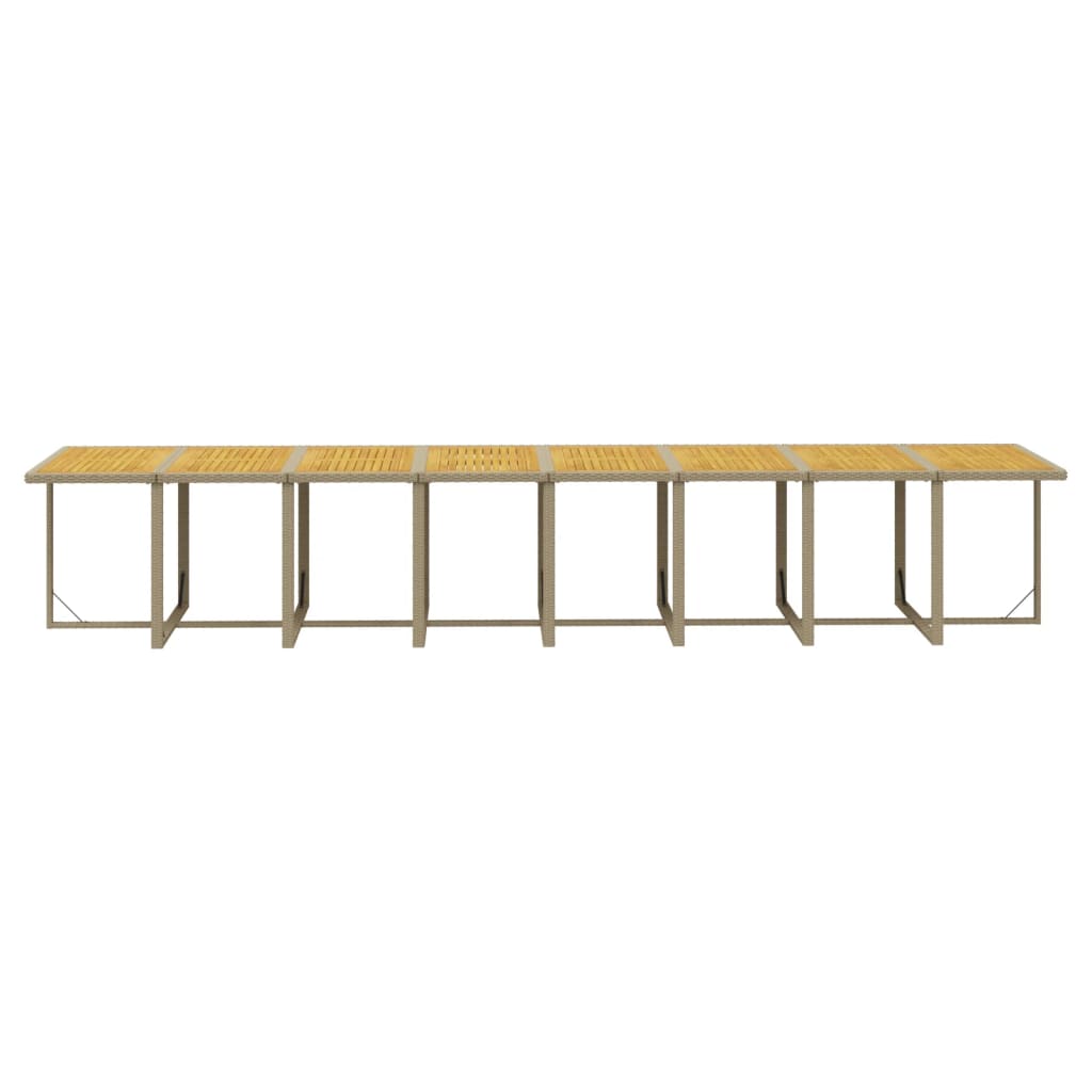 spisebordssæt til haven 21 dele med hynder polyrattan beige