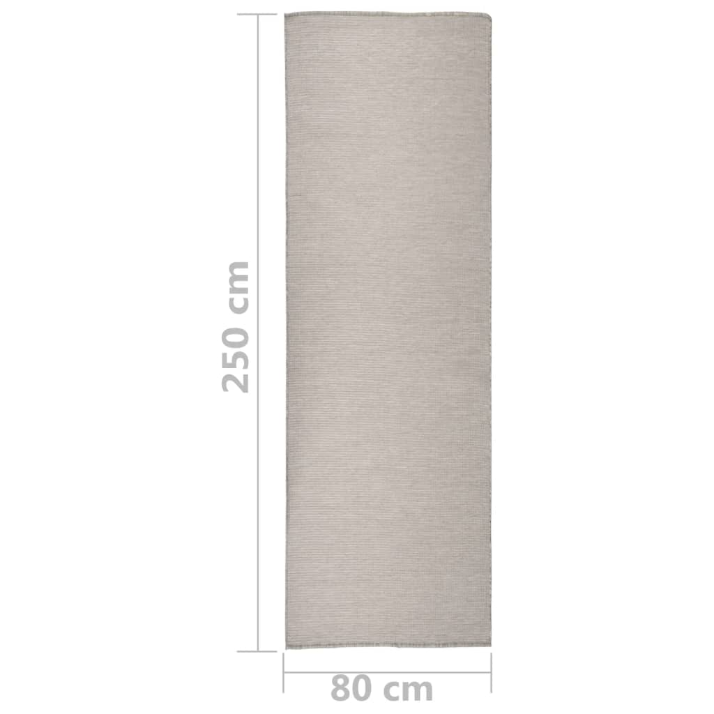fladvævet udendørstæppe 80x250 cm lysegrå