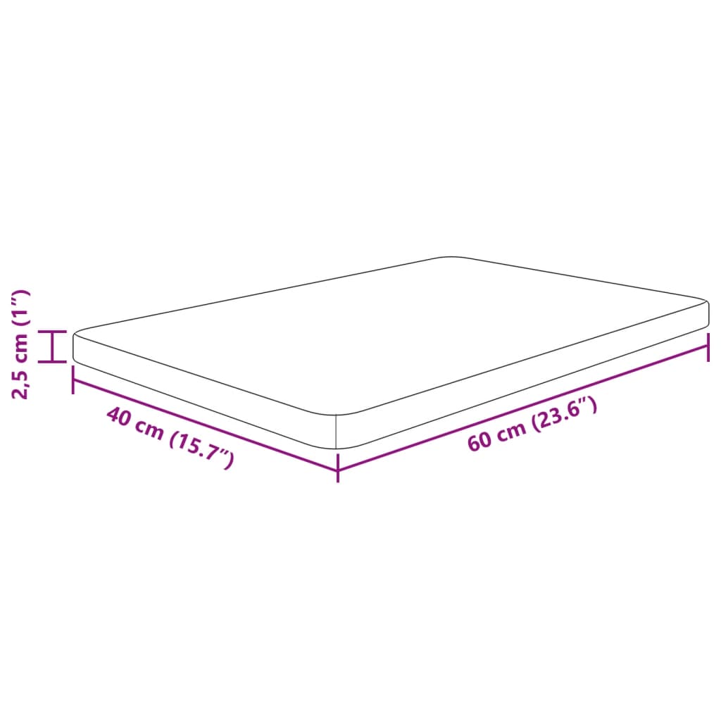 bordplade til badeværelse 60x40x2,5 cm massivt træ lysebrun