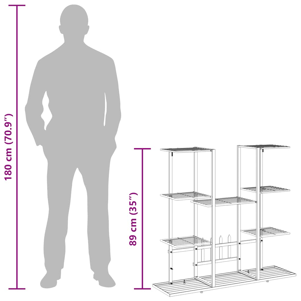 blomsterstativ 94,5x25x89 cm jern hvid