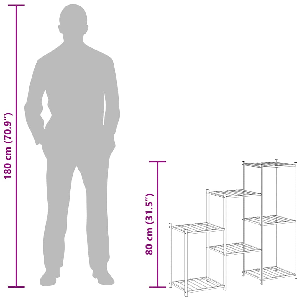 blomsterstativ 83x25x80 cm jern sort