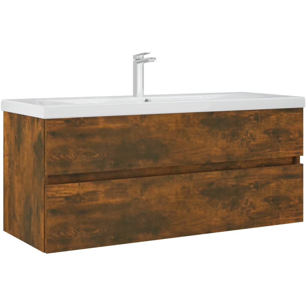 badeværelsesskab 100x38,5x45 cm konstrueret træ røget egetræ