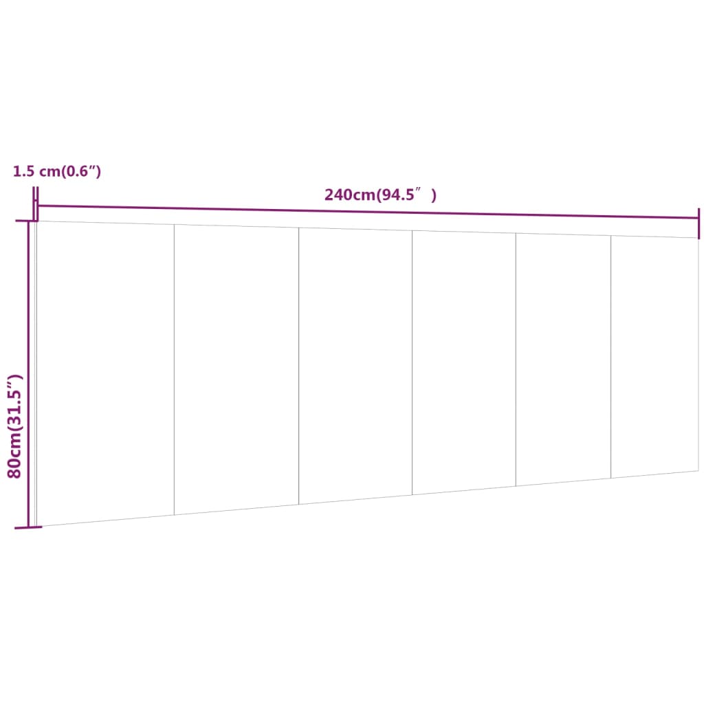 sengegærde 240x1,5x80 cm konstrueret træ røget egetræsfarve