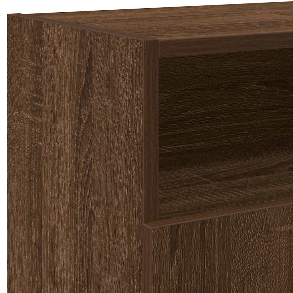 tv-bord med LED-lys 120x30x50 cm brun egetræsfarve