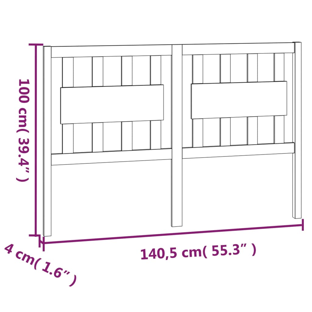 sengegærde 140,5x4x100 cm massivt fyrretræ hvid