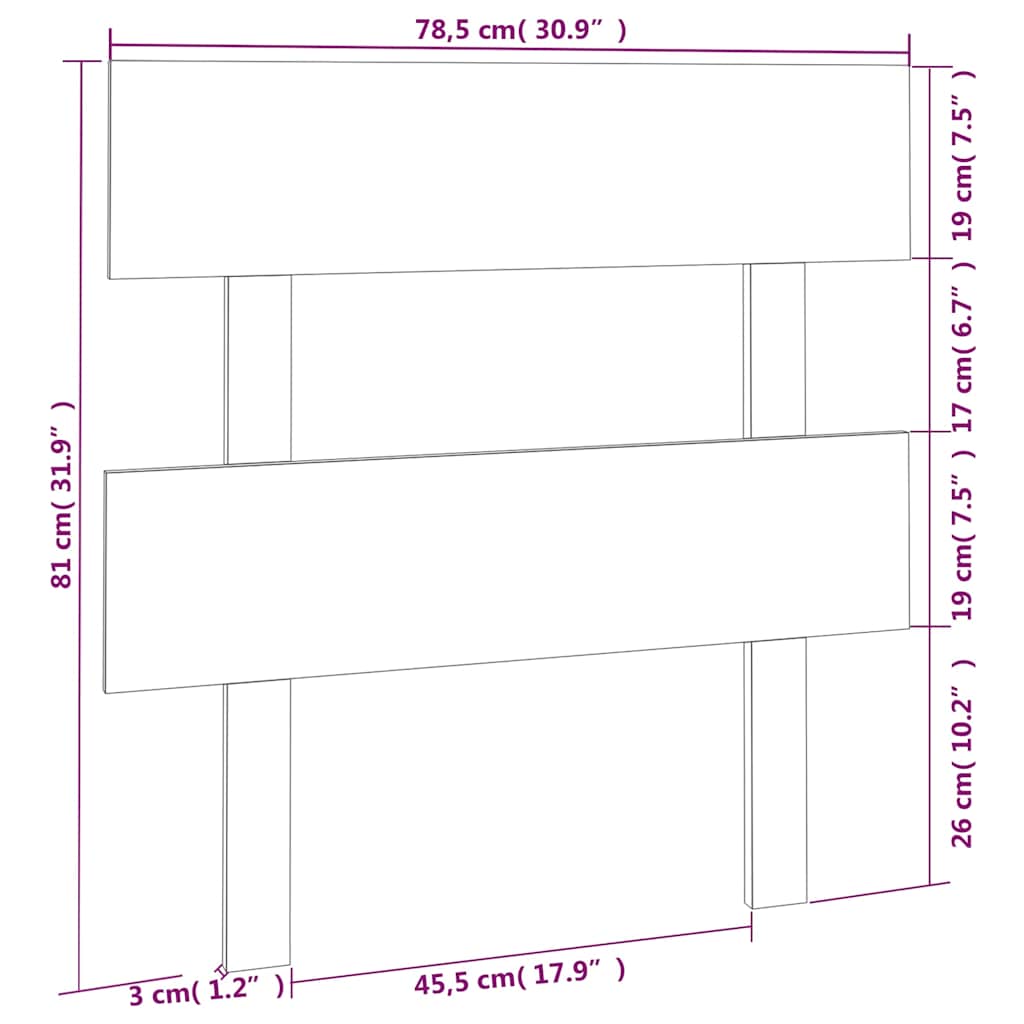 sengegærde 78,5x3x81 cm massivt fyrretræ