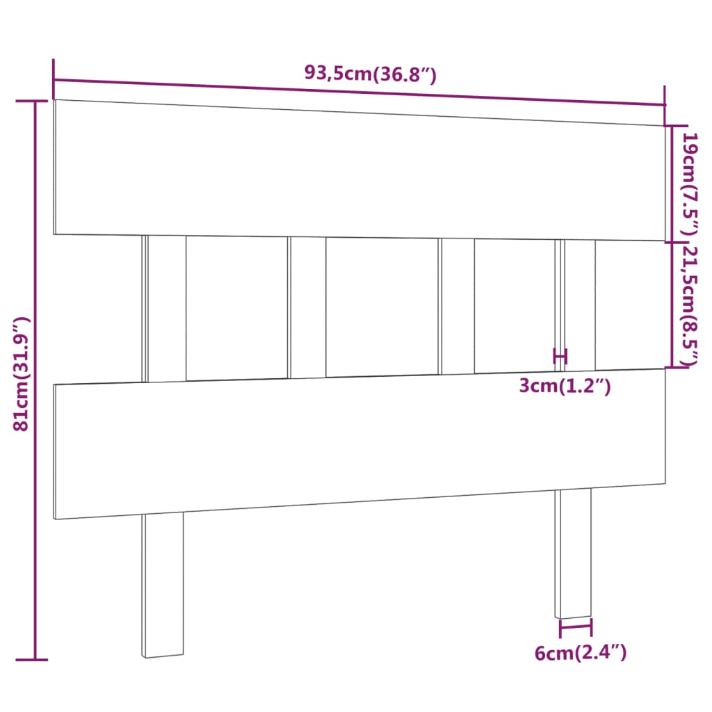 sengegærde 93,5x3x81 cm massivt fyrretræ gyldenbrun