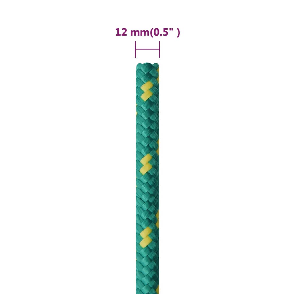 tovværk til båd 12 mm 100 m polypropylen grøn