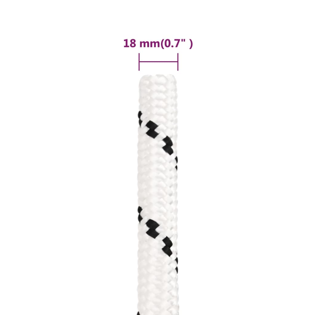 arbejdsreb 18 mm 50 m polyester hvid
