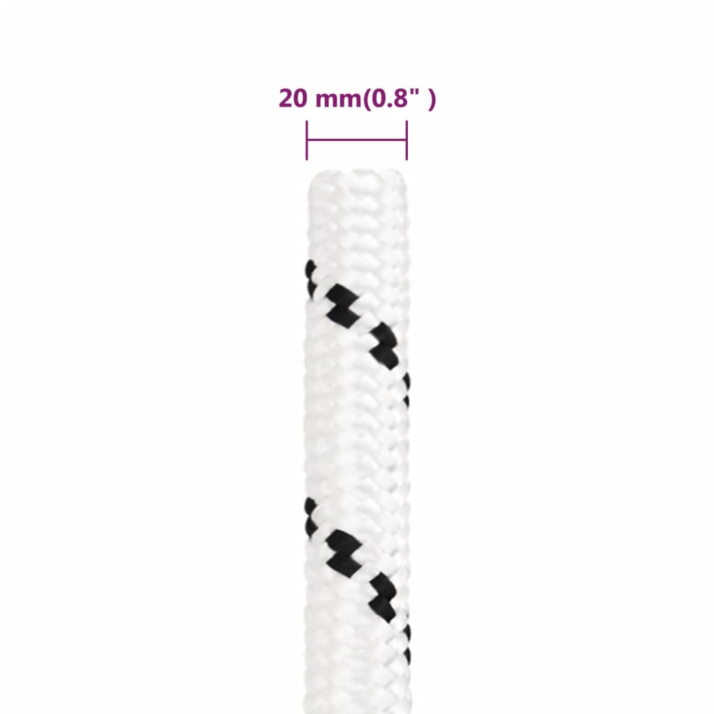 arbejdsreb 20 mm 25 m polyester hvid