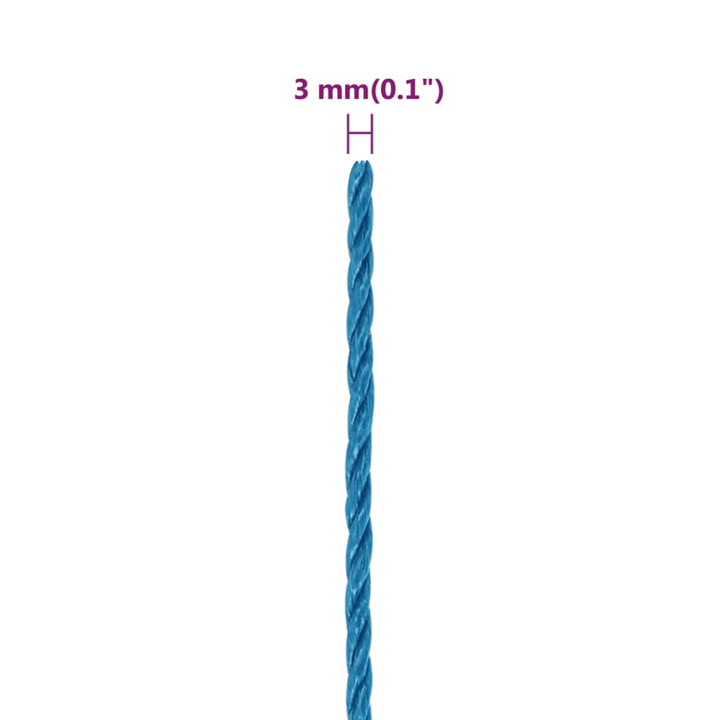 arbejdsreb 3 mm 25 m polypropylen blå
