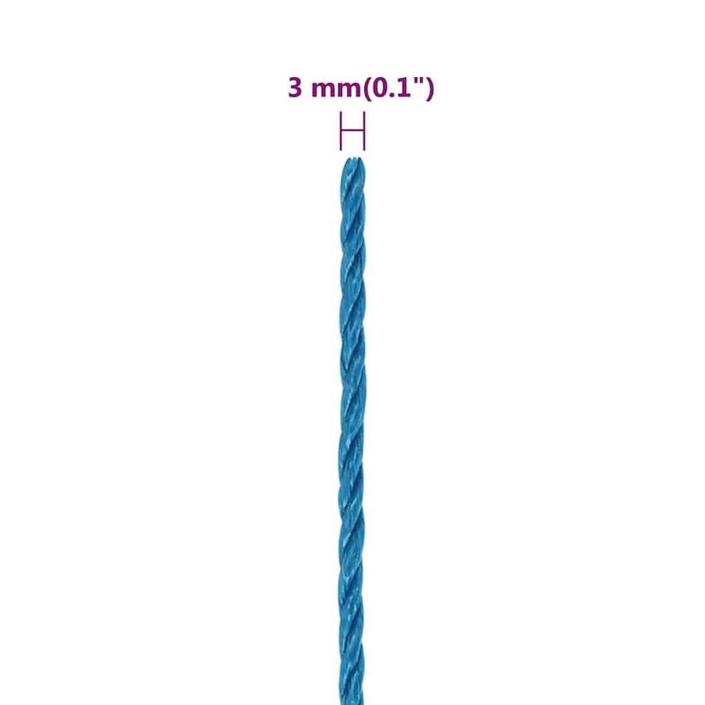 arbejdsreb 3 mm 500 m polypropylen blå