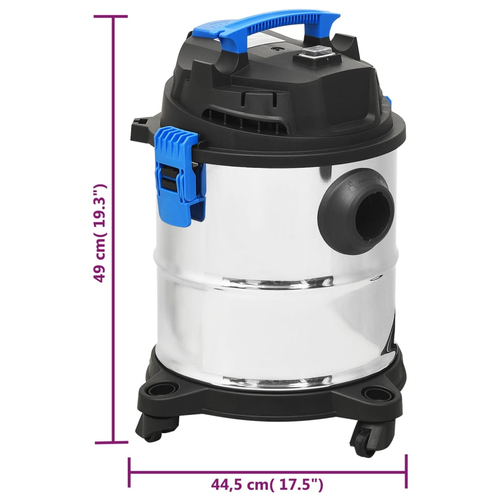 våd-/tørstøvsuger 1200 W 20 l sølvfarvet