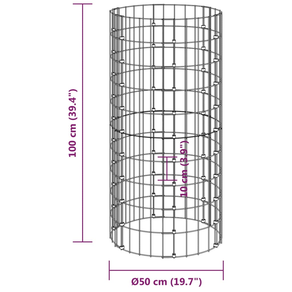 kompostbeholder Ø50x100 cm galvaniseret stål