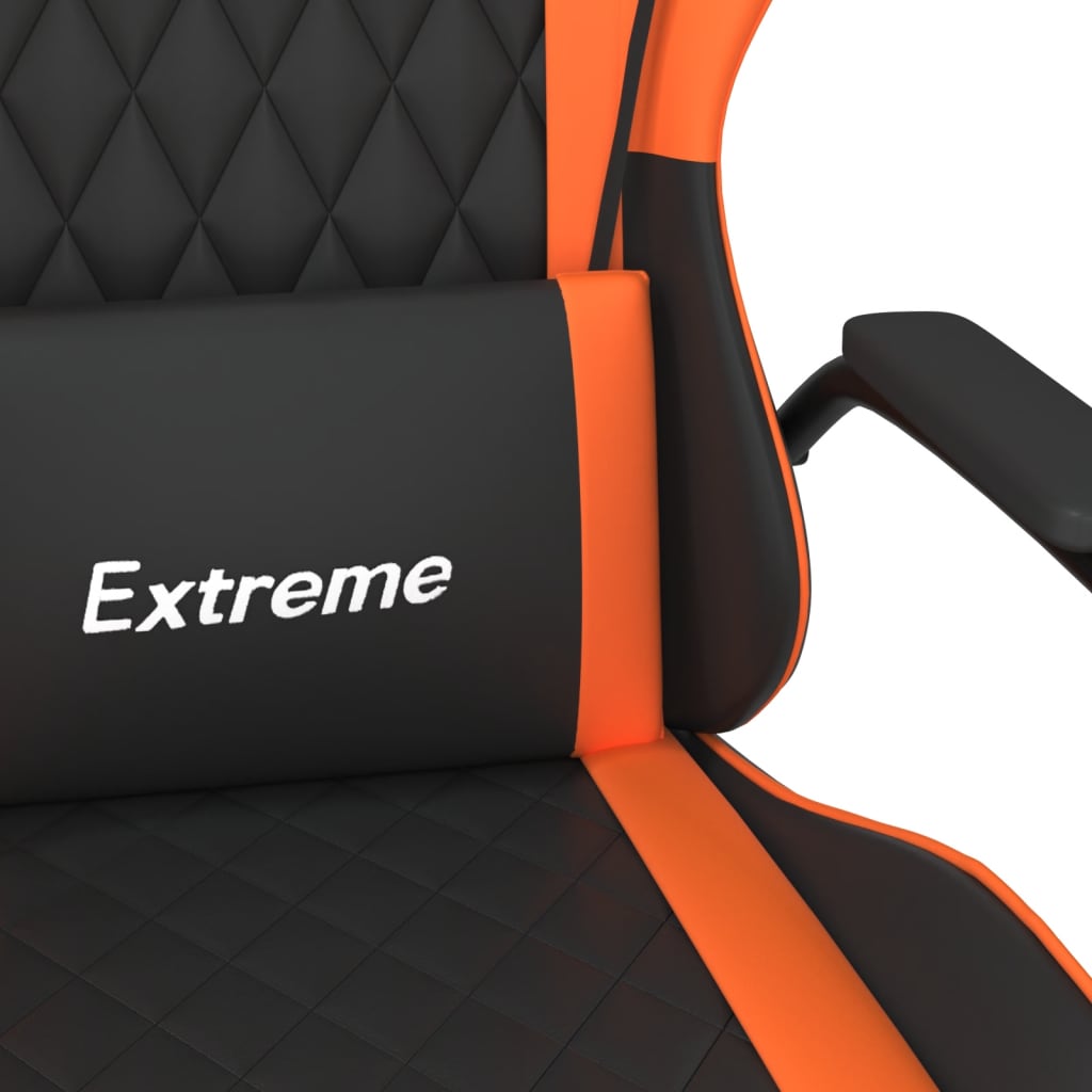 gamingstol m. massagefunktion kunstlæder sort og orange