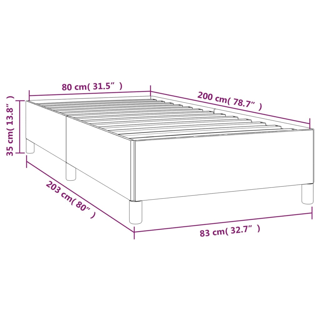sengeramme uden madras 80x200 cm stof sort
