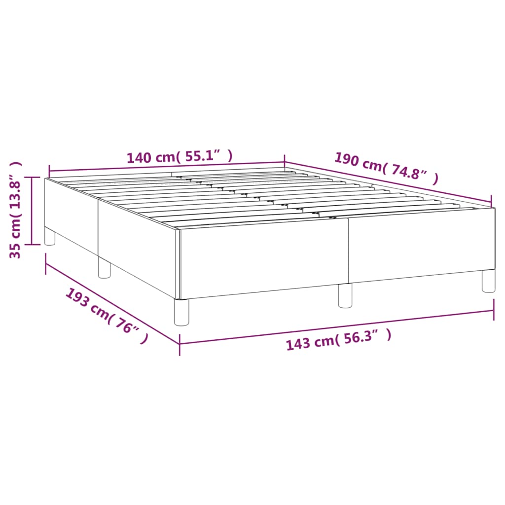 sengeramme uden madras 140x190 cm stof cremefarvet