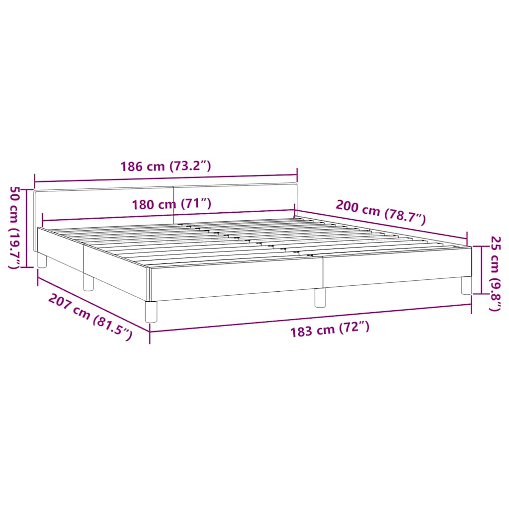 sengeramme uden madras 180x200 cm stof cremefarvet