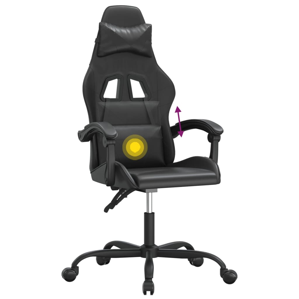 drejelig gamingstol kunstlæder sort