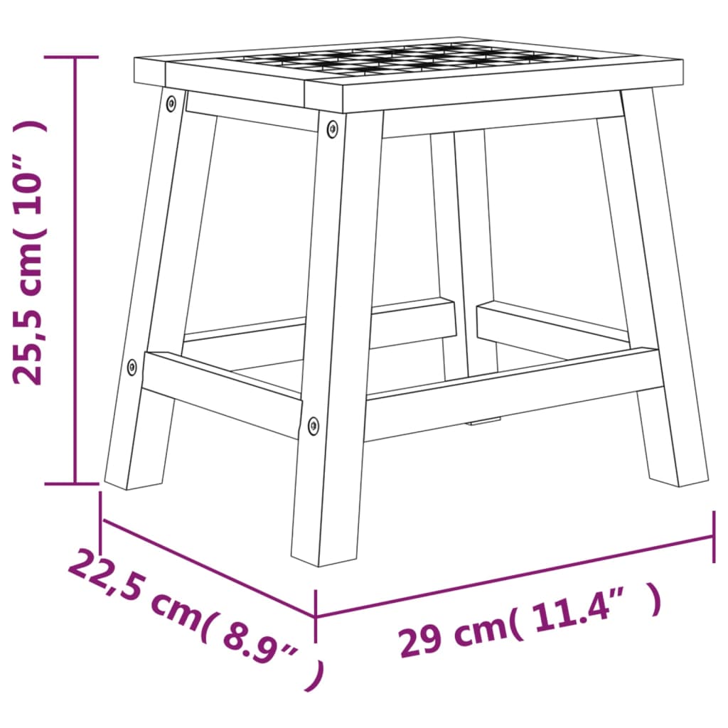 skammel 29x22,5x25,5 cm massivt valnøddetræ
