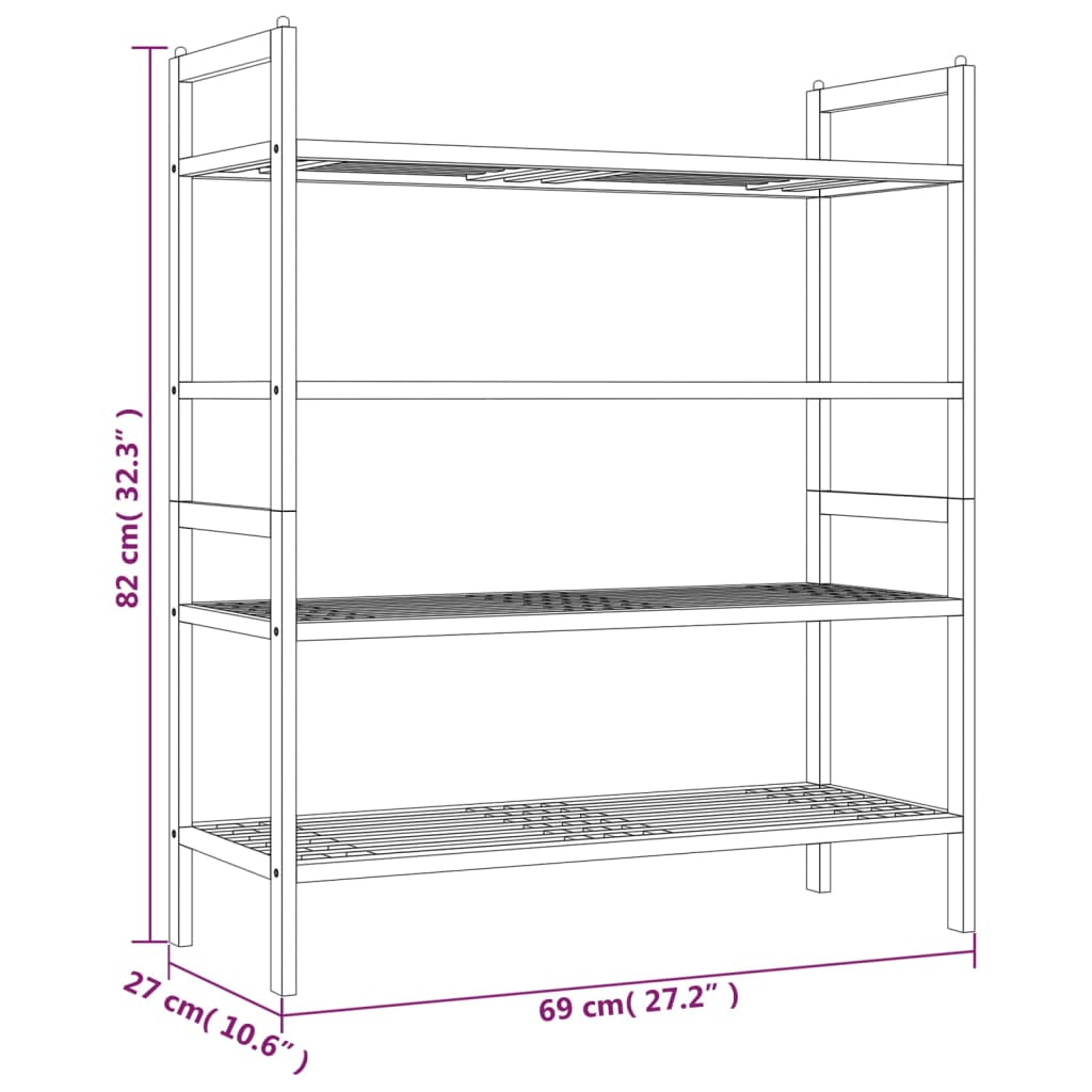 skoreoler 2 stk. 69x27x41 cm massivt træ valnød