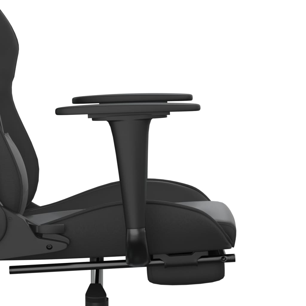 gamingstol med fodstøtte kunstlæder sort