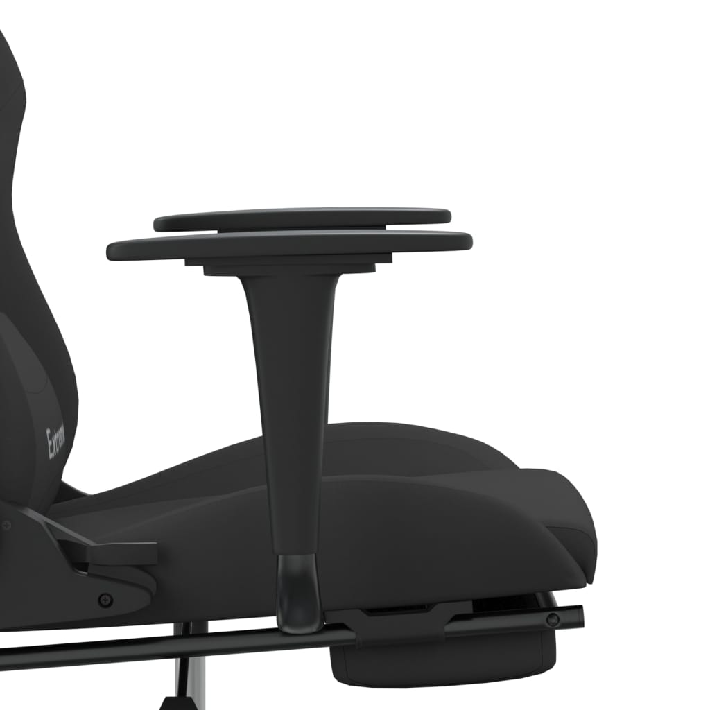 gamingstol med fodstøtte stof sort