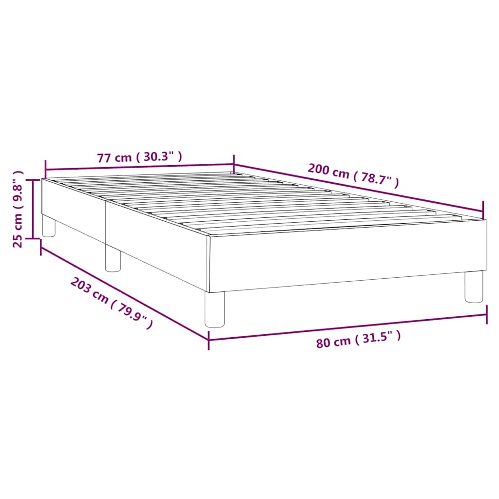 Boxspring sengeramme 80x200 cm kunstlæder sort