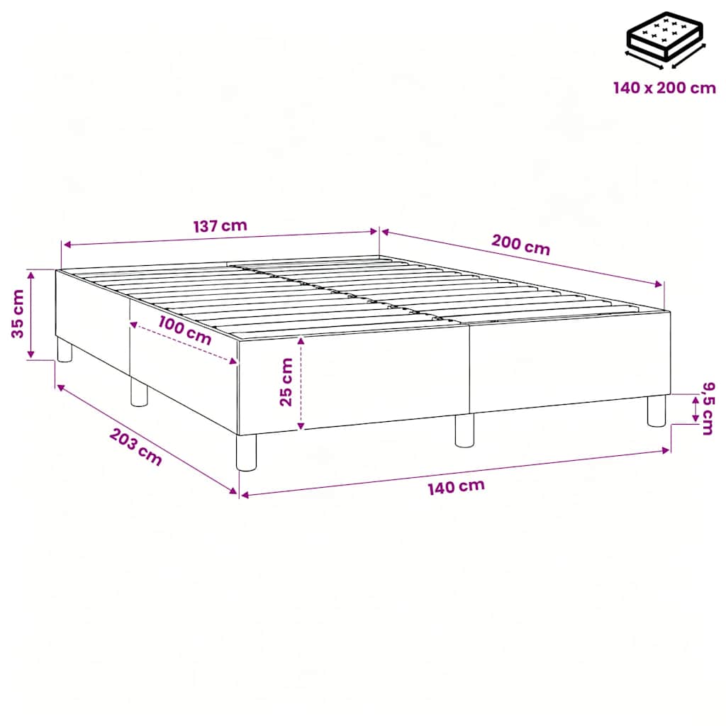 Boxspring sengeramme Grøn 140x200 cm Stof