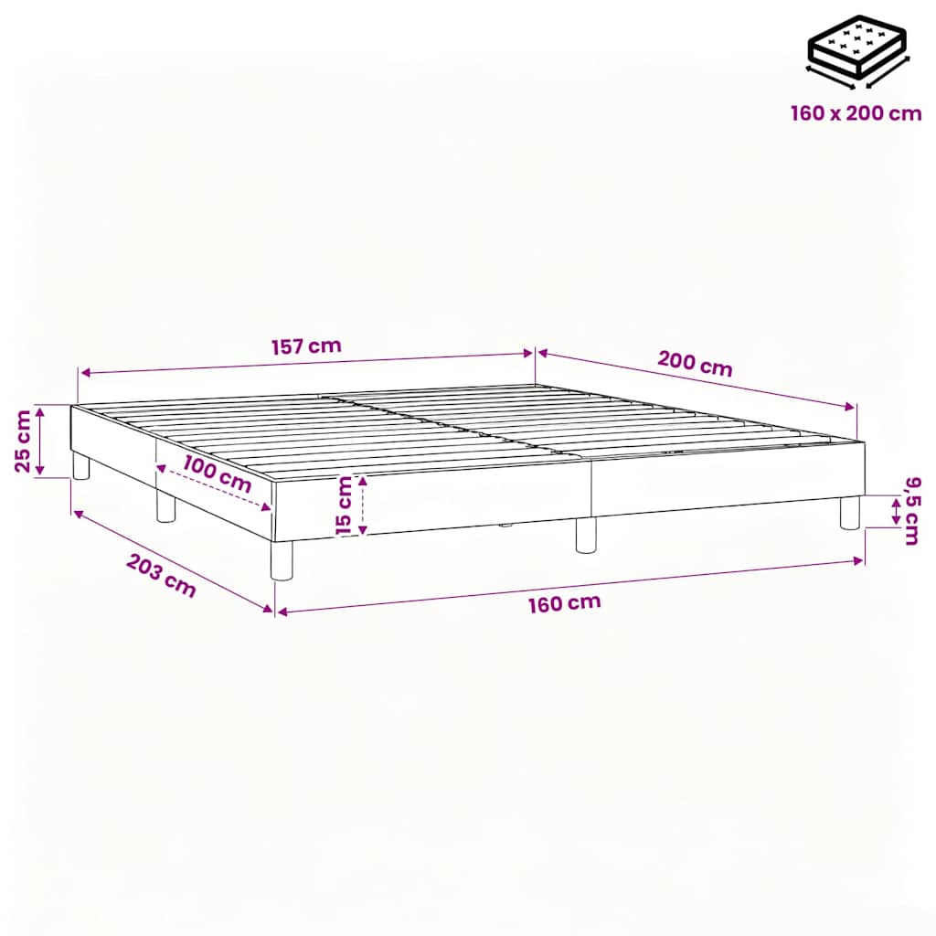 Boxspring sengeramme Grøn 160x200 cm Stof