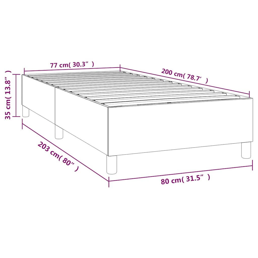 Boxspring sengeramme 80x200 cm stof cremefarvet