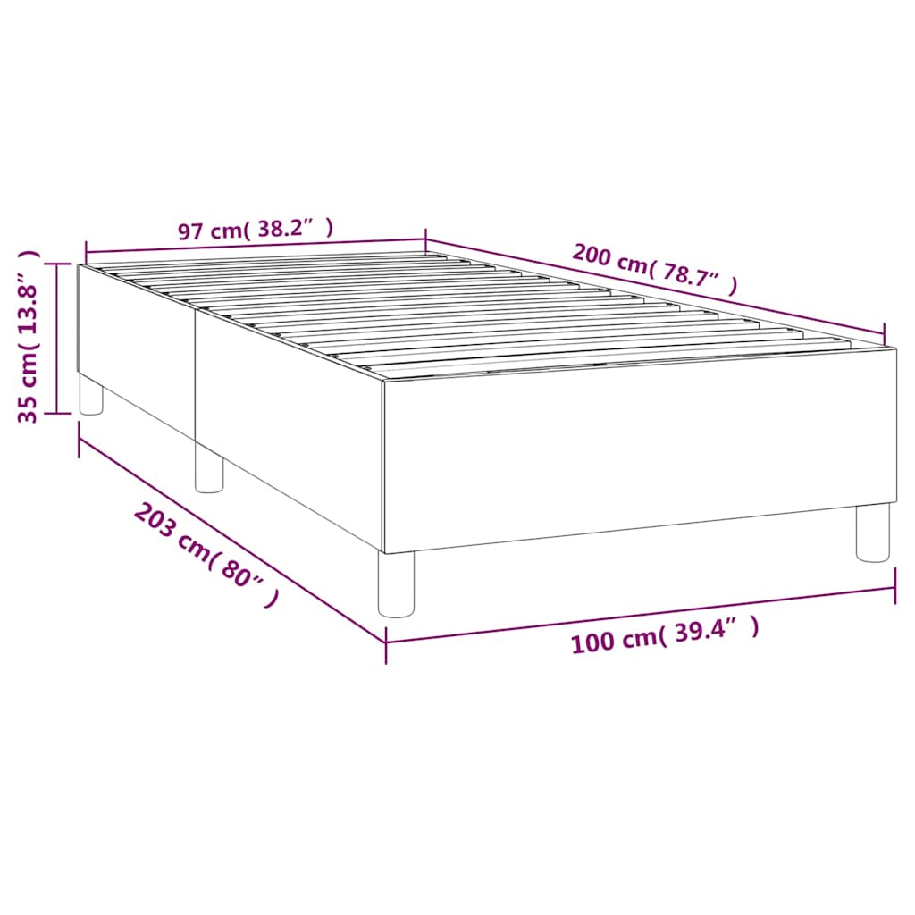 Boxspring sengeramme Sort 100x200 cm Stof
