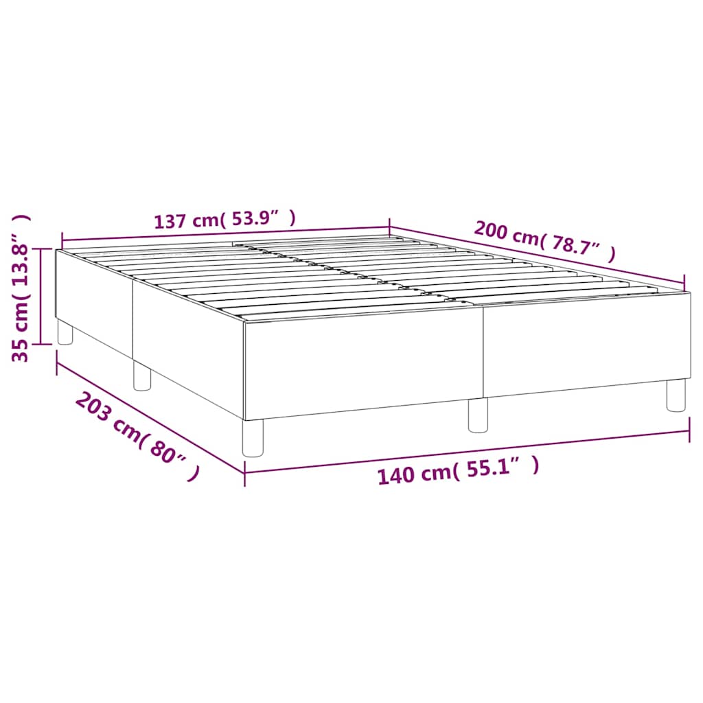 Boxspring sengeramme 140x200 cm stof cremefarvet