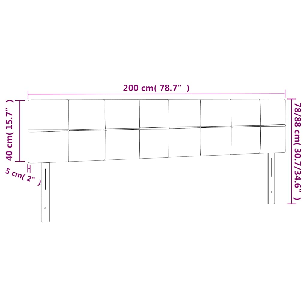 sengegavl med LED-lys 200x5x78/88 cm fløjl mørkegrøn