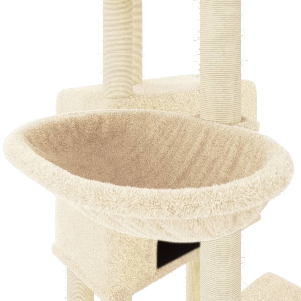 kradsetræ med sisalkradsestolper 122 cm cremefarvet